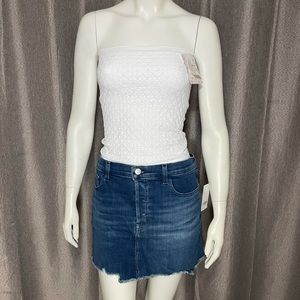 J Brand Bonny Galaxy Frayed Denim Jeans Mini Skirt